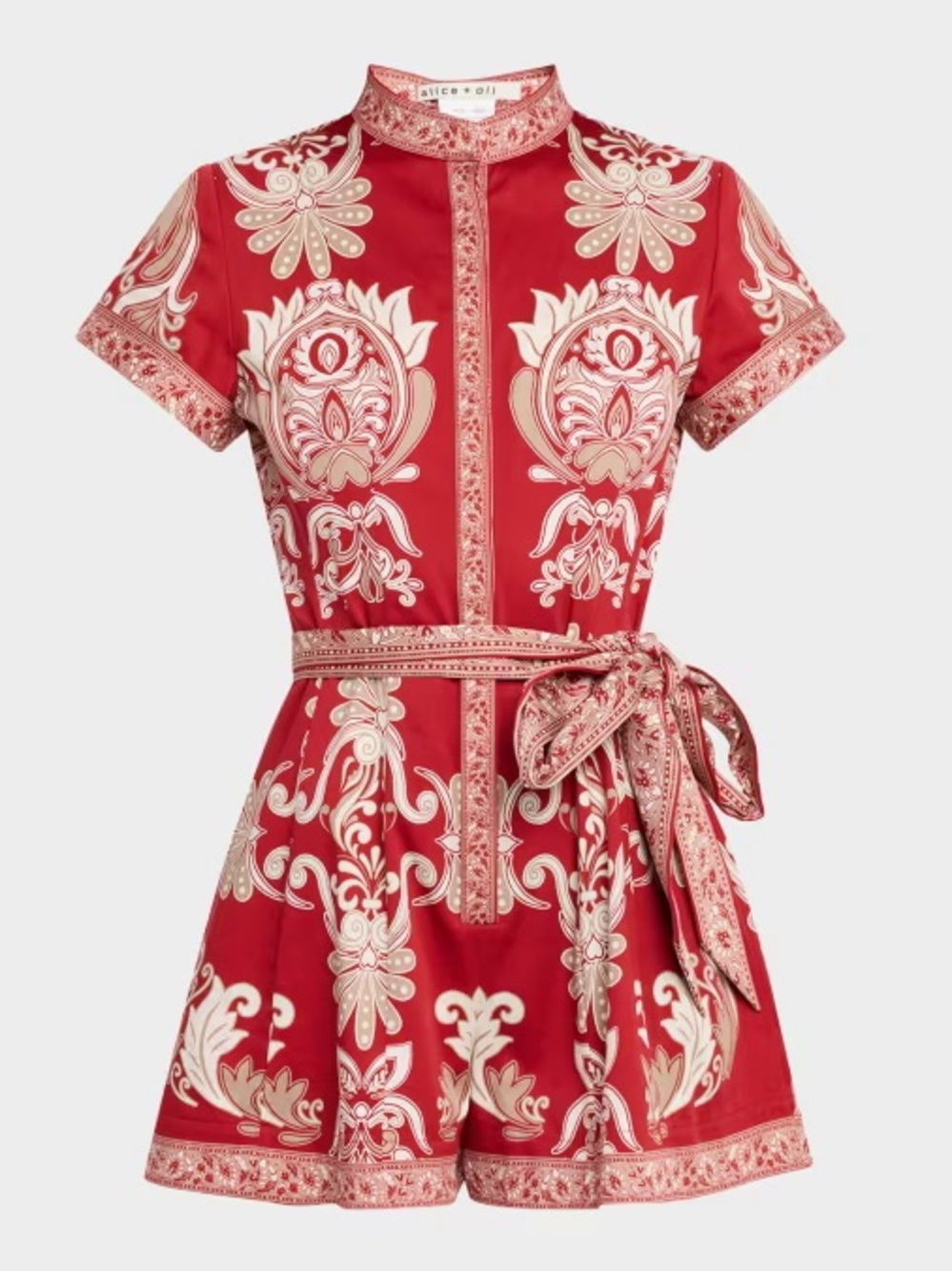 Alice + Olivia Lucy tie waist romper - Picture 3 of 6